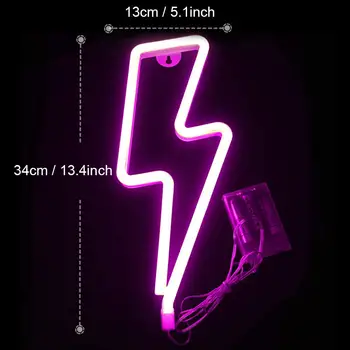 Metable Neon Roza Strela Led Prijavite Steno Baterija in USB Upravlja, Neon, Luči za Dom,Otroške Sobe,Bar,Poroka