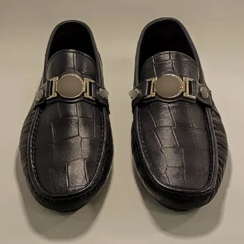 Moški Priložnostne Čevlji Visoke Kakovosti % 100 Pravega Usnja Moccasins Loafers udobno Dihanje Slip-On Luksuzni Vožnjo Čevlji