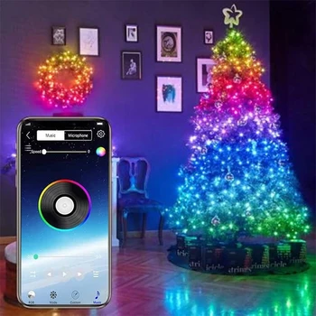 Bluetooth Niz Luči Vesel Božič Okraski Za Dom Božično Drevo Okraski Božič 2020 Navidad Darila, Novo Leto 2021