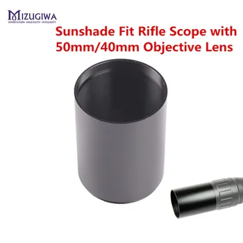 MIZUGIWA Kovinski Tactial Dežnik Cev Odtenek za Puško področje z 40 mm ali 50 mm Cilj Objektiv Sonce Odtenek Airsoft Pištolo Caza