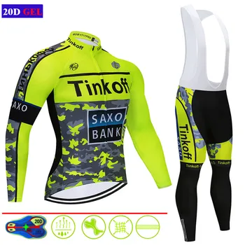 NOVO Saxo Tinkoff bank long sleeve kolesarjenje jersey set tenue cycliste homme roupa ciclismo feminina maillot ciclismo hombre verano