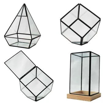 Različne Nepravilne Geometrijske Stekla cvet soba Sočna Planter Vaza Terarija Namizni Pot DIY Home Office Poroka dekoracija