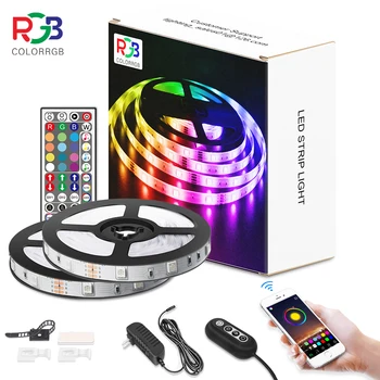 ColorRGB, Luči LED Trakovi, Glasbo Sinhronizirali Barva Spreminja, RGB5050 ,Telefon App Remote Control , Lučka LED Vrv, 6M 12M 15M