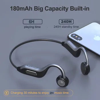 GGMM Original Bluetooth 5.0 Slušalke Najnovejše Kostne Prevodnosti Slušalke Vgrajen 8G Pomnilniško Kartico IPX67 HD Mic Športne Slušalke Nova