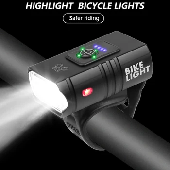 T6 LED Kolesarske Luči 10W 6 Načini USB Polnilna Moč Zaslon MTB Gorsko Cestno Kolo Spredaj Lučka Kolesarska Oprema, Svetilka