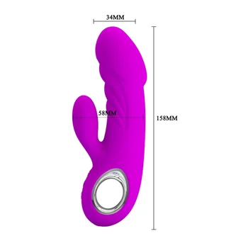 Dvojno Motorji Vibrator USB Vodotesen opozarjanje z vibriranjem Zajec G-spot Vibrator Vagine, Klitoris Stimulacije Dildo Massager z Potegnite Obroček