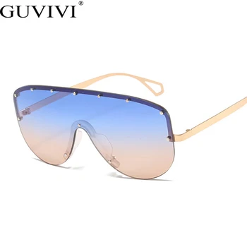 Prevelik sončna Očala Ženske 2020 Moda Kovinski Pol Rimless sončna Očala Moški Ženski Veliki Okvirji za Očala Odtenki Očala UV400
