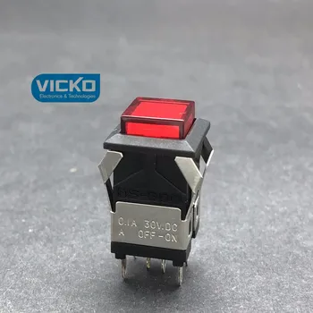 Japonska Sanshan MS-800 kvadratnih gumb s svetlobno stikalo za zaklepanje 6 čevljev 6 pin 6 stopala 0,1 A 30VDC 30V.DC rdeča rumena zelena oranžna bela