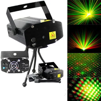 Brezplačna Dostava Vroče Mini Projektor R&G DJ Disco Luči Fazi Xmas Party Laserski Svetlobi Kažejo, DJ