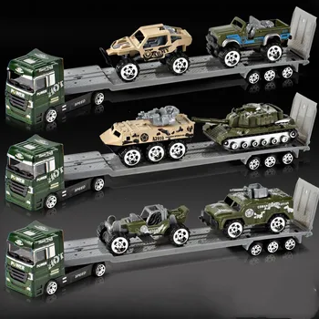 Otroci Igrača Avto Set Zlitine Tank Prevoz Traktorjev Vojaški Tank Oklepna Vozila Inženiring Tovornjak DIY Igrače Za Otroke