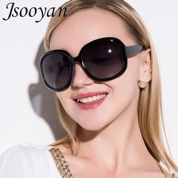 Jsooyan Prevelik Polarizirana sončna Očala Ženske Luksuzne blagovne Znamke Oblikovalci Ovalne sončna Očala Letnik Črni Odtenki UV400 zonnebril dames