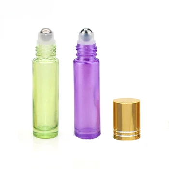 20 X 10 ml Debele Pearl Pisane Stekleni Valj Vila Potovanja Prenosni Eterično Olje Steklenice lahko ponovno polnijo Parfum Roller Ball Steklenico