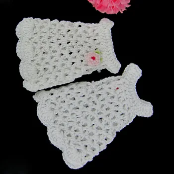 12Pcs miniaturni kvačkanje bela Longuette cvet za baby tuš uslug krst stranka tabelo okraski za 6,5 x 8,5 cm