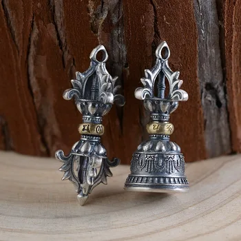 S925 čistega srebra obnavljanje starih načinov je Tajski srebrni obesek za človeka proces Budistični kulture vajra vajra bell množitelj