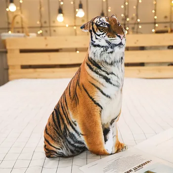 1pc 50/70 cm Simulacija 3D Plišastih Cat & Tiger Blazine Mehko Polnjene Živali Blazine Kavč Dekor Risanka Plišastih Igrač za Otroke Dekle