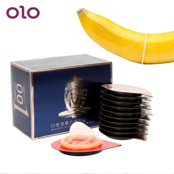 OLO 10 Kosov/Paket Ultra Tanek Naravnega Lateksa Super Občutljivost Kondomi Spolnih Igrač za Moške Penis Petelin Rokav Nemoteno Hialuronske Kisline