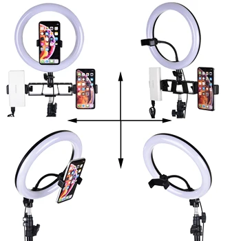 Selfie Video LED Obroč lahki Prenosni Fotografija Zatemniti Svetilko z Stojalo Držalo za Telefon za iPhone 11 12 Max Pro XS Galaxy Plus