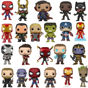 FUNKO POP Avengers Iron Man & POTRES Loki Black Panther Thanos Grootted Vinil Akcijska Figura Model Igrače Za Otroke Božič Darilo