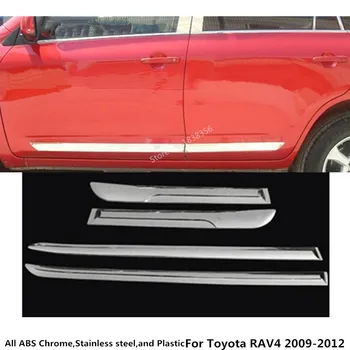 Top Za Toyota RAV4 2009 2010 2011 2012 Avto Styling Kritje ABS Chrome Stranska Vrata Telo Trim Palico, Trakovi, Žarnice Modeliranje Odbijača 4pcs