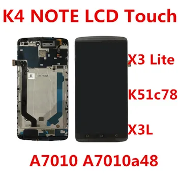 črno belo Za Lenovo K4 Opomba A7010 A7010a48 LCD Zaslon+ekran na Dotik Računalnike Za Vibe X3 Lite K51c78 X3L Lcd Okvirju