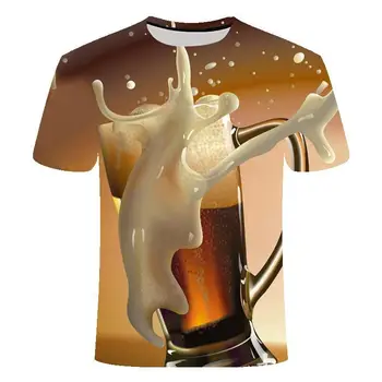 2019 yeni 3D T-shirt erkek bira / burger / poker hip-hop-O-Boyun kısa kollu erkek / kadın T-shirt je T-shirt Terry Ulične 3D