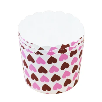 50pcs velika velikost Rožnate Vrtnice, Ljubezen Srce Greaseproof Papir cupcake peko skodelice obloge Muffin Primerih za poroko, rojstni dan