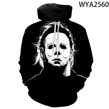 Novo leto 2020 Jeseni Halloween Grozo Michael Myers 3D Tiskanja Moški Ženske Otroci Hoodies Kul Gotski Horror Sweatshirts Puloverju