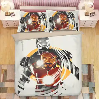 3D Hero, Iron Man, rjuhe king size posteljnine komplet za otroke odeja rjuhe prevleke Coverlets twin otroška spalnica dekoracijo 3 pc