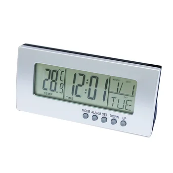 Digitalni LCD Budilka Ura 12/24H Budilka Datum Snooze Funkcijo Prikaz Temperature za Spalnico Namizni Dekor