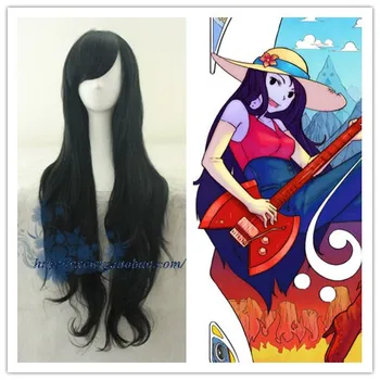 Avanture Čas Ženske Marceline cosplay lasuljo Dekle Vampire Queen Marceline dolge črne dolge lase lasuljo kostumi