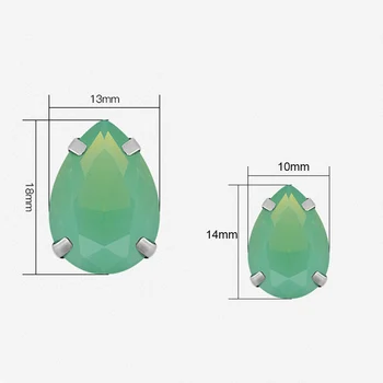 Novi modeli visoke kakovosti K9 kristalno steklo Spustite obliko opal sew na okrasnih z zlatim okvirjem diy oblačila/handcraft