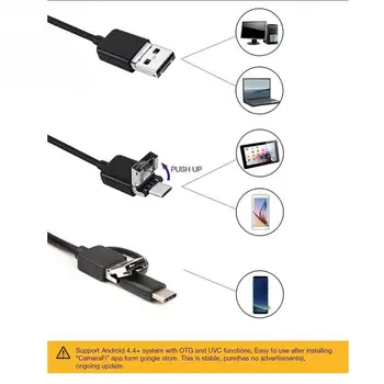 8 mm 3 v 1, USB-Endoskop Industrijske USB Prilagodljiv Nepremočljiva Borescope Video Tip-c Endoskop HD Kamera