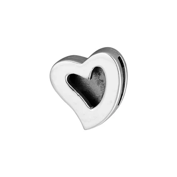 DIY Paše za Pandora Čare Zapestnice Asimetrične Srcu Posnetek Kroglice 925 Funt-Srebrni-Nakit Brezplačna Dostava