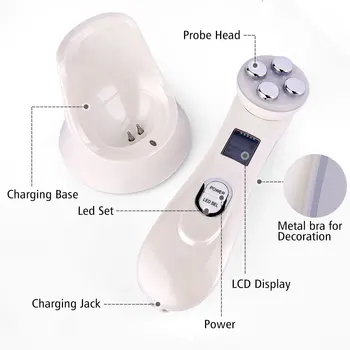 Electroporation LED Foton Obraza RF Radio Frequency Pomlajevanje Kože EMS Mesotherapy za Privijte Face Lift Lepotni