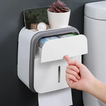 Nepremočljiva toaletni papir držalo nonporous steno, vgrajen samolepilni tkiva polje pregleden kopalnica spalnica