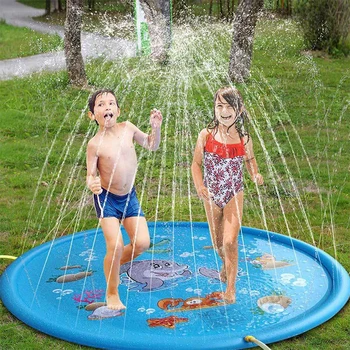 170 cm Otroški Napihljivi Vodni curek pad Krog Vodo Splash Igra Bazen Igranje Sprinkler Mat Dvorišče Zabava na Prostem PVC Bazeni