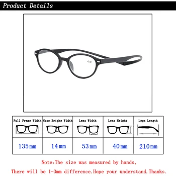 Unisex Visi Vratu Magnet Obravnavi Očala povečevalna Moški Ženske Kovice Magnetni Presbyopic Očala starec Darilo +1.0~+3.5