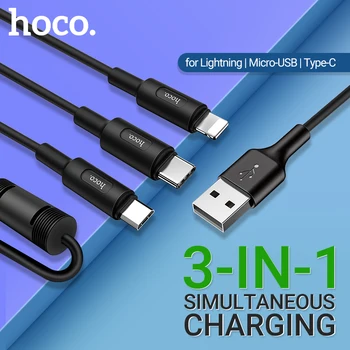 Hoco usb 3 v 1 napajalni kabel za Strele Tip-C Micro USB С 1m 2A trajne polnilnik žice polnjenje kabel poceni kabli usb c potovanja