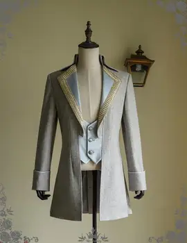 Kralj, Princ Renaissance Srednjeveški Moških Cosplay Stranka Kostum Coat plus velikost M-4XL