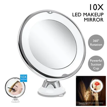 LED Ogledalo Ličila Ogledalo z LED Luči Nečimrnosti Ogledalo 10X Povečevalno Ogledalo Povečevalno Ličila Kozmetični Lepota Kopalnica Spalnica