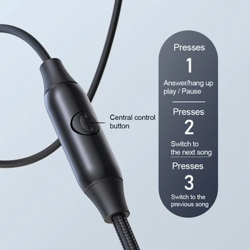 Remax RM-208 3,5 mm Žične Stereo Glasbe Telefon, Slušalke in-ear Slušalke z Mikrofonom Podpora iOS/Android Telefonov HD Klic