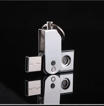 Ultra-tanek USB volfram vžigalnik vžigalnik keychain je varnejši brez baterije