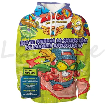 Igra Super Zings Hoodies Pozimi Dolg Rokav Kul Sweatshirts Fantje Dekleta Superzings 3D Harajuku Risanka Puloverju Darila