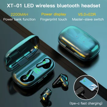 Bluetooth slušalke touch kontrole polnjenja polje brezžične slušalke XT01 za iphone /xiaomi šport nepremočljiva slušalka stereo slušalke