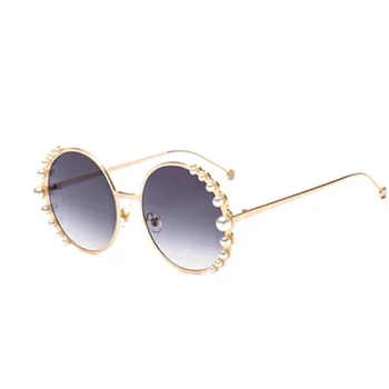 HBK Krog Pearl sončna Očala Modis Oculos De Sol feminino 2019 Luxury Letnik Ženske blagovne Znamke Oblikovalec sončna Očala Gradient UV400