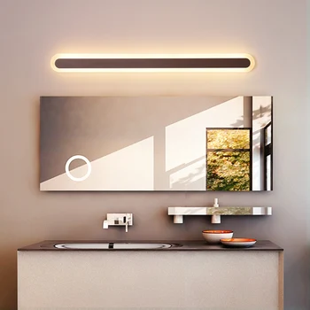 Rjava Sodobni LED Ogledalo Luči 0,4 M~1,2 M stenske svetilke kopalnica svetlobe spalnica vzglavja steno rov lampe deco Anti-fog ogledalo svetlobe