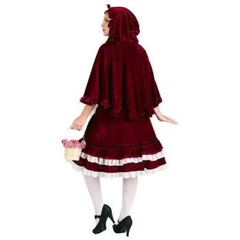 Rdeča Kapica Kostum Za Odrasle Lolita Princess Kraljica Cosplay Kostum Ženske Fantasy Igra Uniforme Pustna Obleka