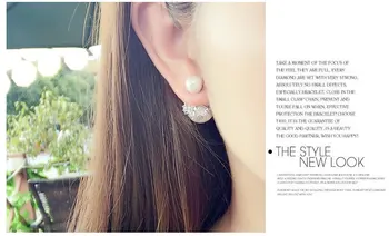 925 sterling srebrni uhani majhen dvostranski biser uhani čipke cvet uhani prešitih nakit za stranke ženski