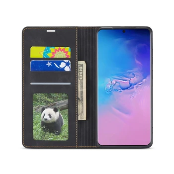 Luksuzni Usnja Flip Primeru Telefon Za Samsung Galaxy S20 Ultra S10 5G S10E S8 S9 Plus S7 Rob Denarnice Magnetni Pokrov Primeru