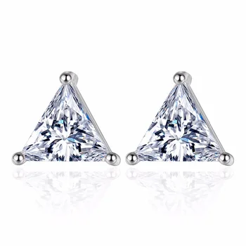 925 sterling silver fashion sijoče trikotnik kristalno ženske'stud uhani za ženske, nakit, ženski darilo za rojstni dan poceni